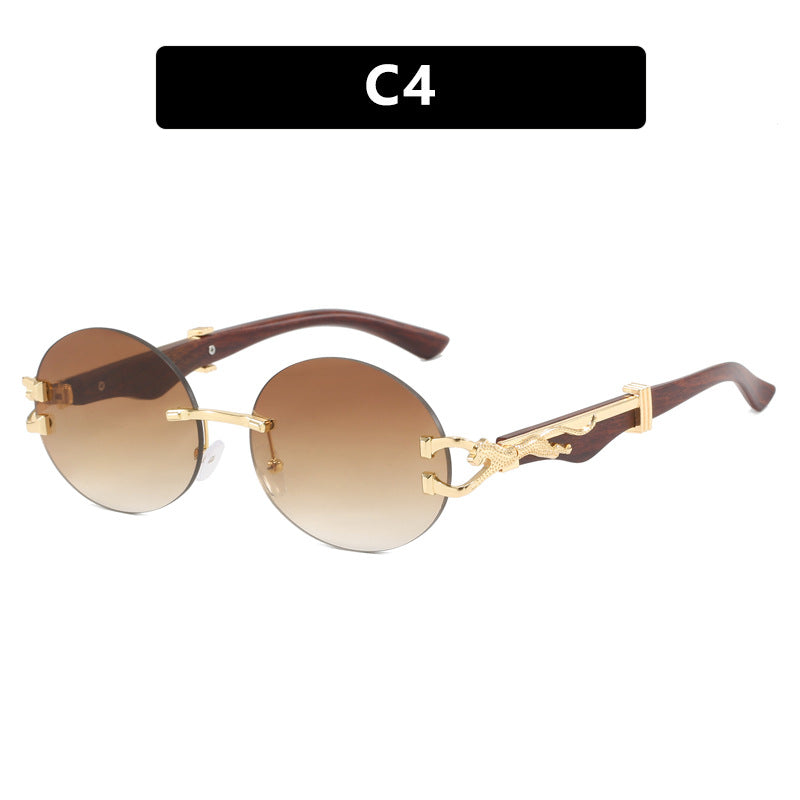 Leopard round frameless cut glass