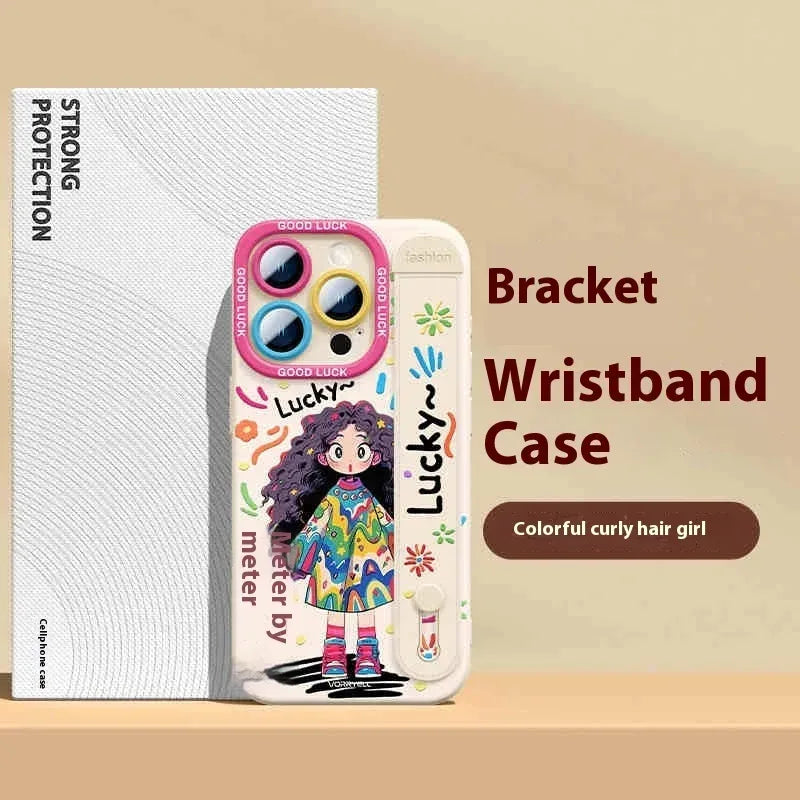 wrist-strap-bracket-silicone-drop-resistant-iphone-case - Viexta