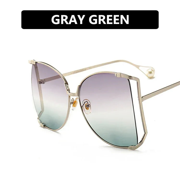 Women's metal frame cutout sunglasses - Viexta