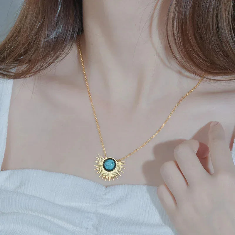 sun-flower-stainless-steel-necklace - Viexta