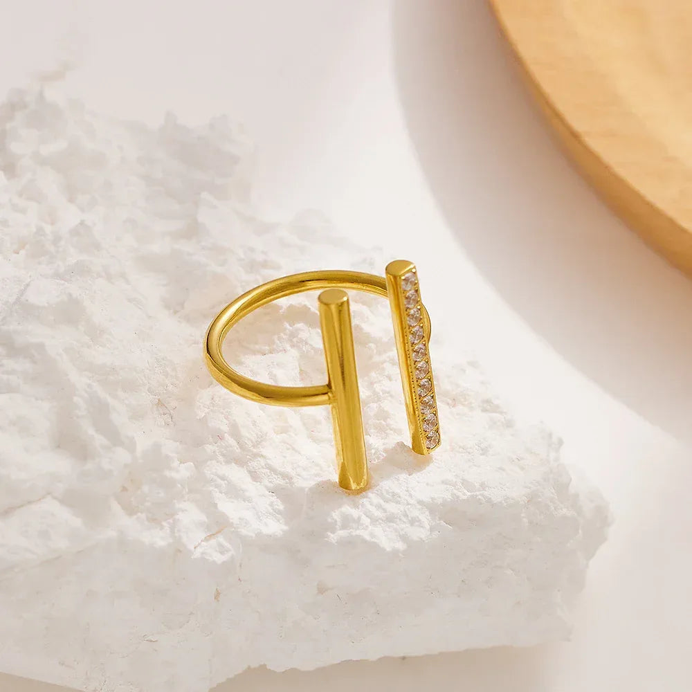 18k Zircon Multi-ring Stacked Ring - Viexta
