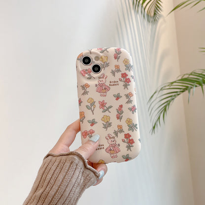 Floral Bunny Matte iPhone Case