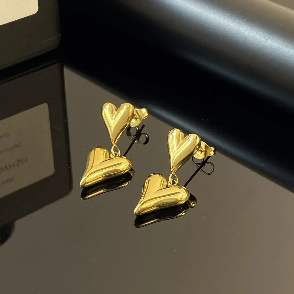 double-layers-loving-heart-earrings - Viexta