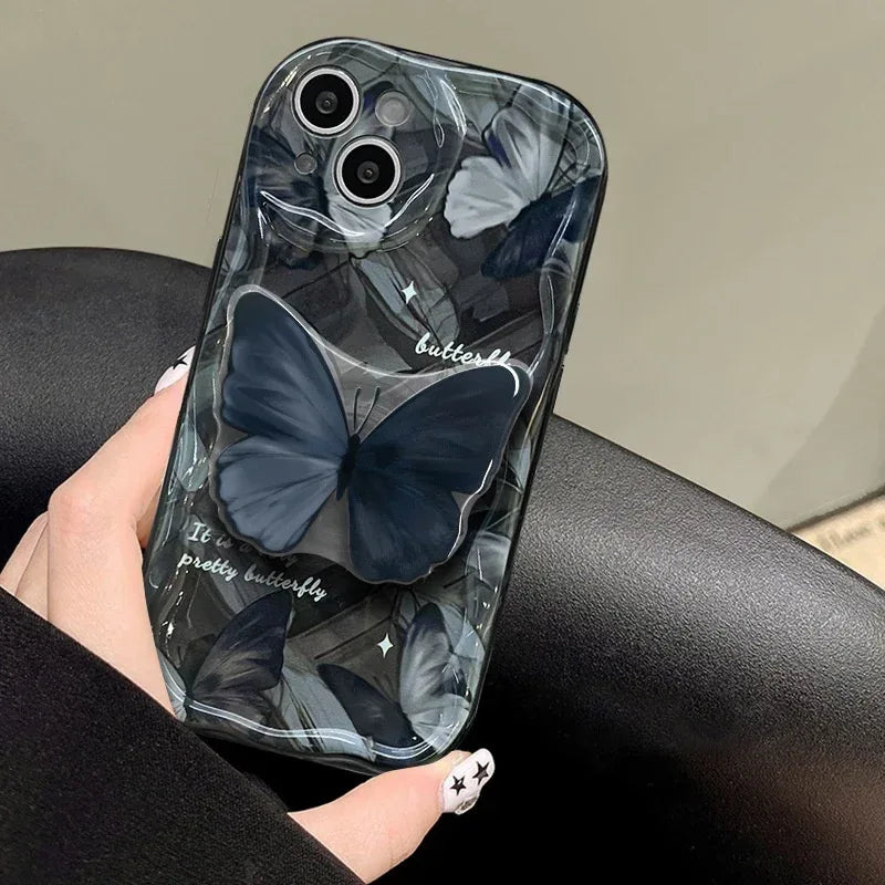 Butterfly Bracket Silicone Drop-resistant iPhone Case - Viexta