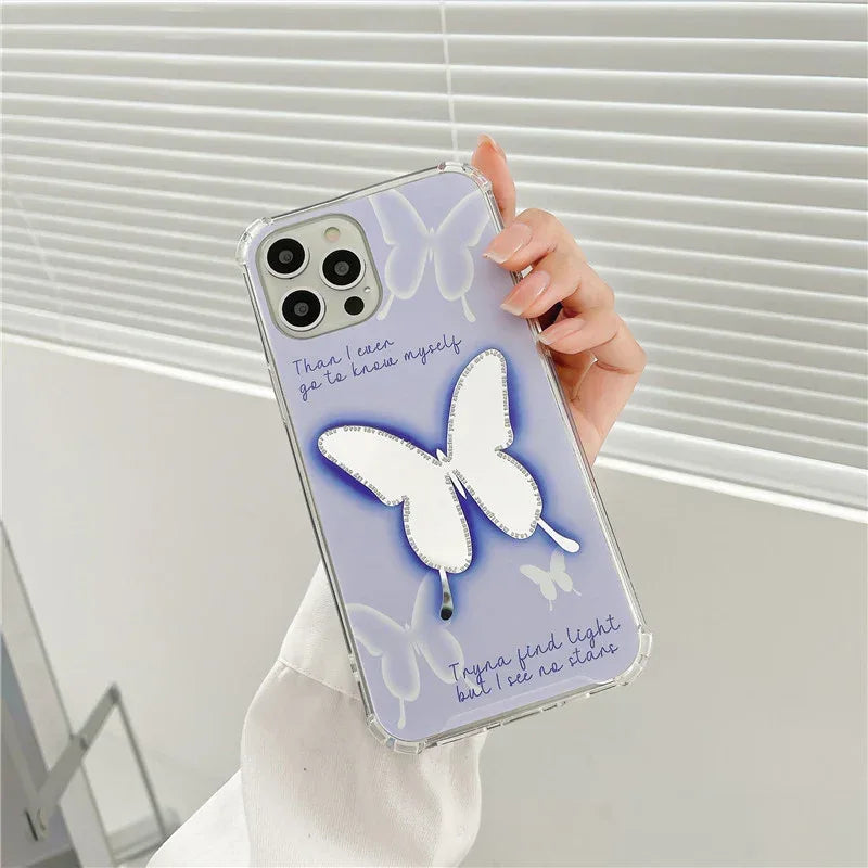 cartoon-mirror-butterfly-heart-iphone-case - Viexta