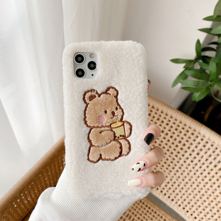 Cute bear velvet iPhone Case