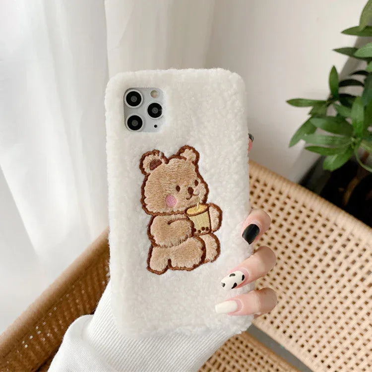 Cute bear velvet iPhone Case - Viexta