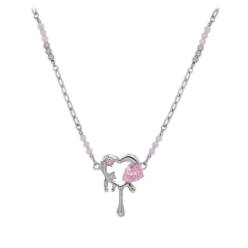Peach Heart Necklace - Viexta
