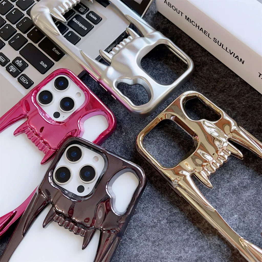 Electroplated Tiger-tooth Skull iPhone Case - Viexta