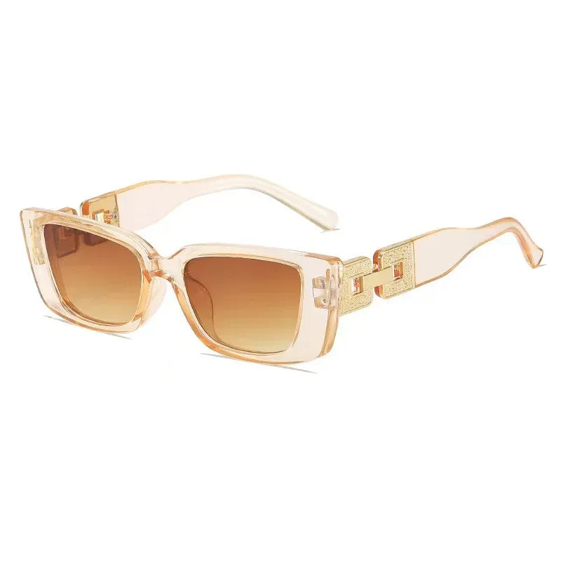Diamond-chain Square-frame Sunglasses - Viexta