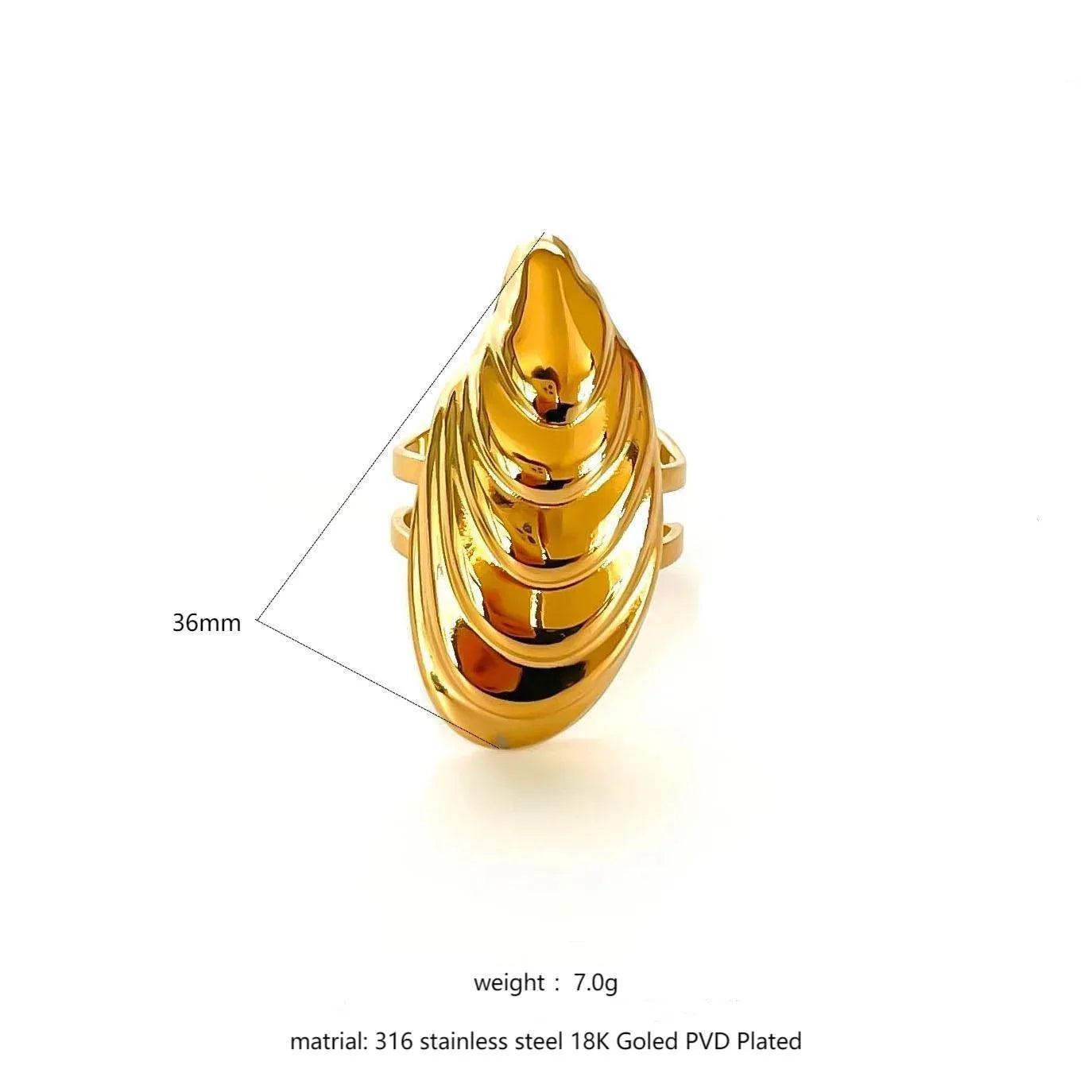 RETRO Geometric Irregular Opening Women's Ring - Viexta