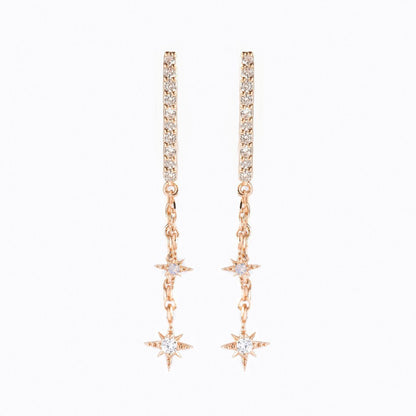 18k Zirconium Plated Chain Earrings