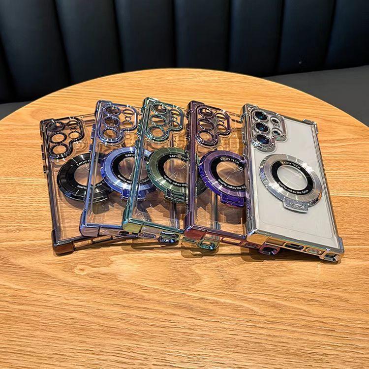Transparent Airbag Drop-resistant Bracket Magnetic Phone Case for Samsung - Viexta