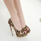 Women Summer Leopard Print Stiletto Heels