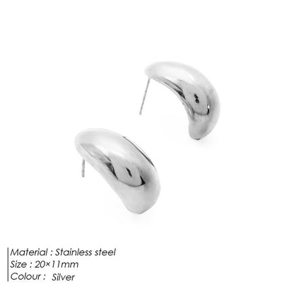 18K Plating Titanium Steel Stainless Steel Stud Earrings