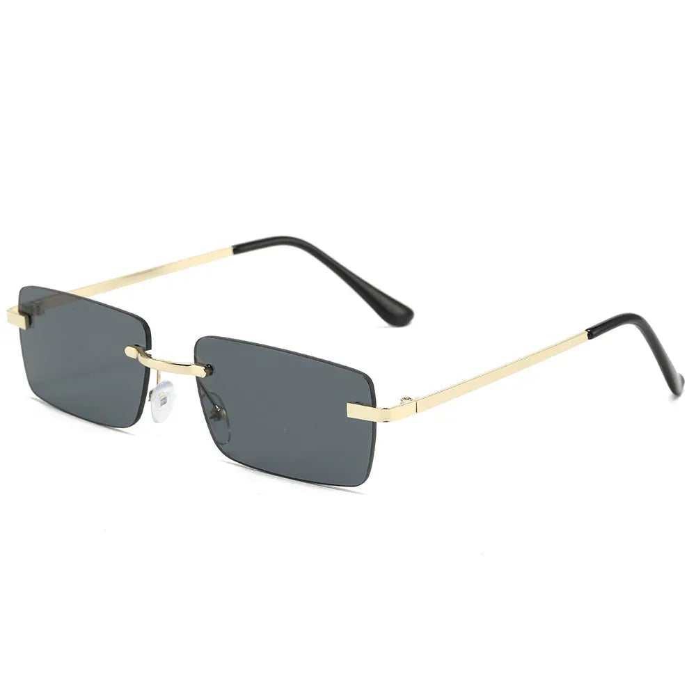 Square Frameless Trimming Sunglasses - Viexta