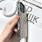 Contrast Color Stripe Plating Silver Edge iPhone Case - Viexta