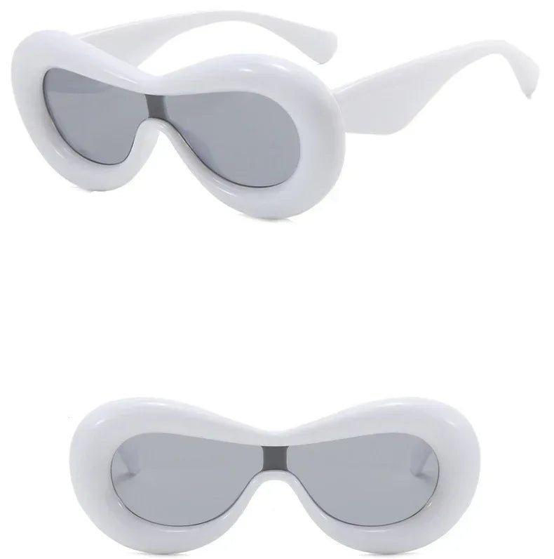 Stylish One-piece Sunglasses With Wide Brims - Viexta