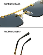 Trendy Double Beam Trimmed Sunglasses - Viexta