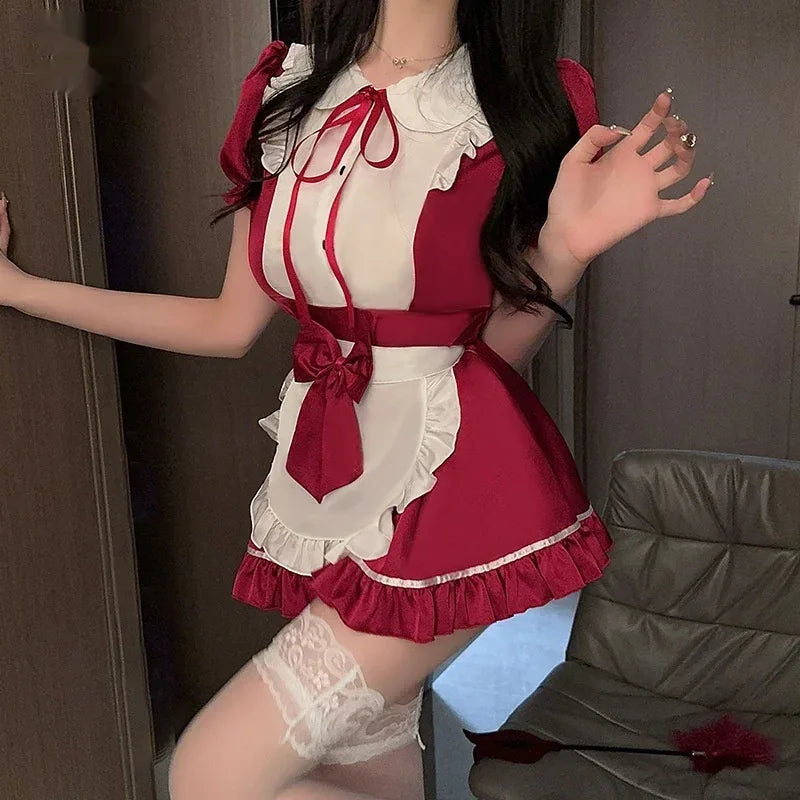 sexy-lingerie-maid-cos-costume-sexy-passion-free-uniform - Viexta