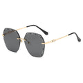 Hollow Point Diamond Polygon Metal Glasses