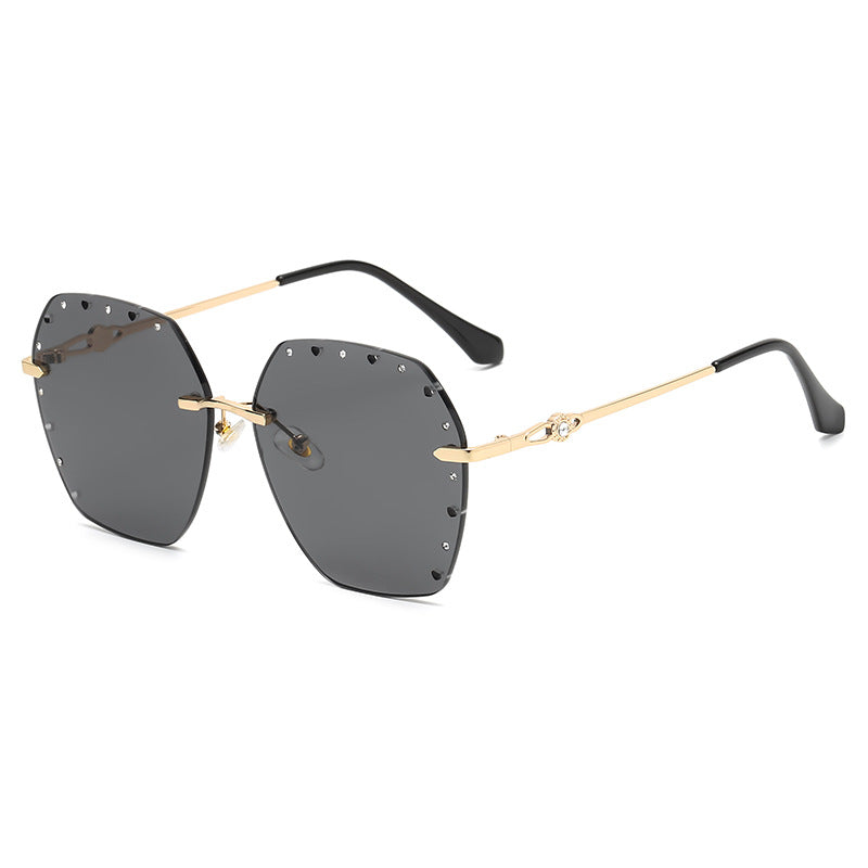 Hollow Point Diamond Polygon Metal Glasses