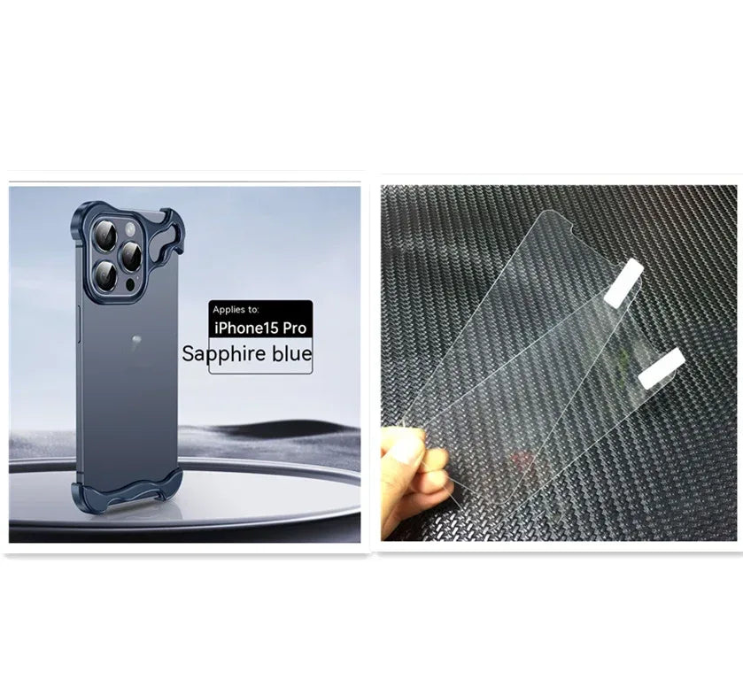 Metal Corner Pad Anti-fall Frameless Anti-fall Protective Cover for iPhone case - Viexta