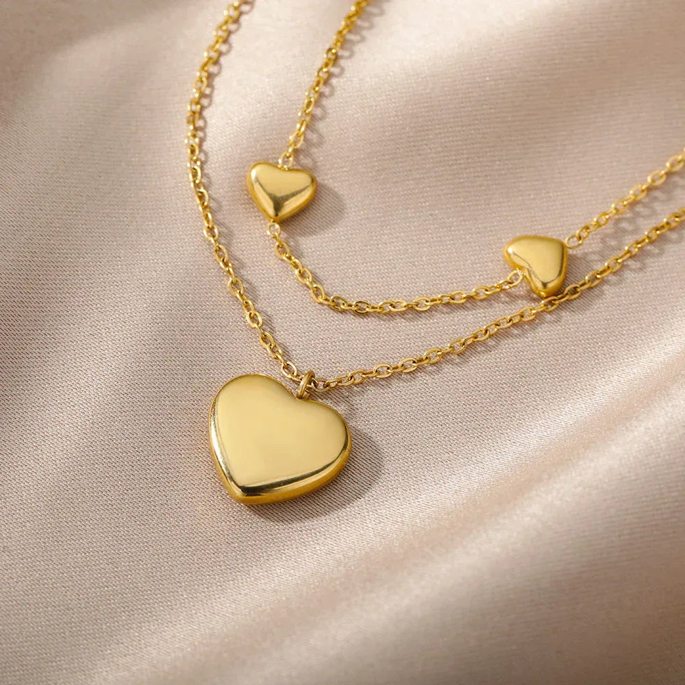 Heart Shaped Titanium Steel Necklace - Viexta