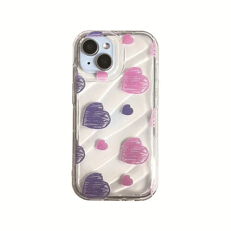 blue-heart-transparent-iphone-case - Viexta