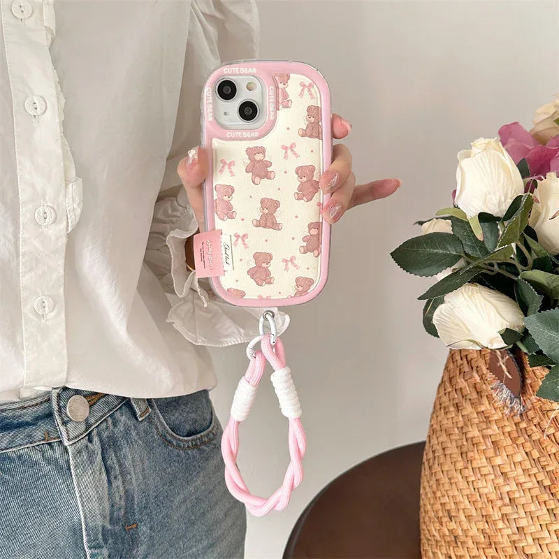 Bow Bear Lanyard iPhone Case - Viexta