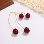 Niche Diamond-encrusted Drop Earrings In Titanium Steel