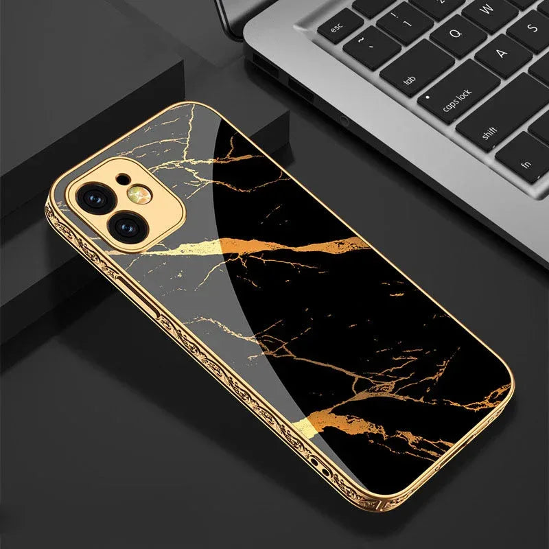 Silicone Embossed Tpu Glass iPhone Case - Viexta