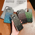 Gradient Edge Diamond Starry Sky Rhinestone iPhone Case - Viexta