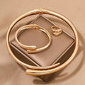 glossy-womens-collar-bracelet-ring-jewelry-suit - Viexta