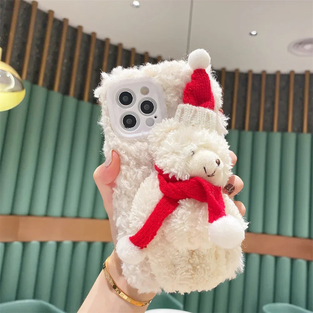 Christmas Bear Plush Mobile iPhone Case - Viexta