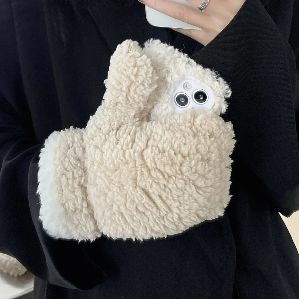 cold-proof-gloves-plush-iphone-case - Viexta