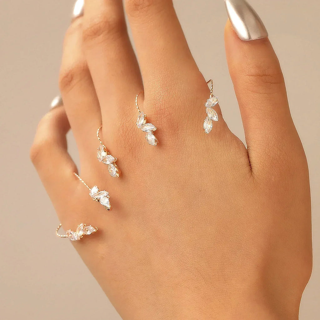 Zircon Leaves Finger Chain - Viexta