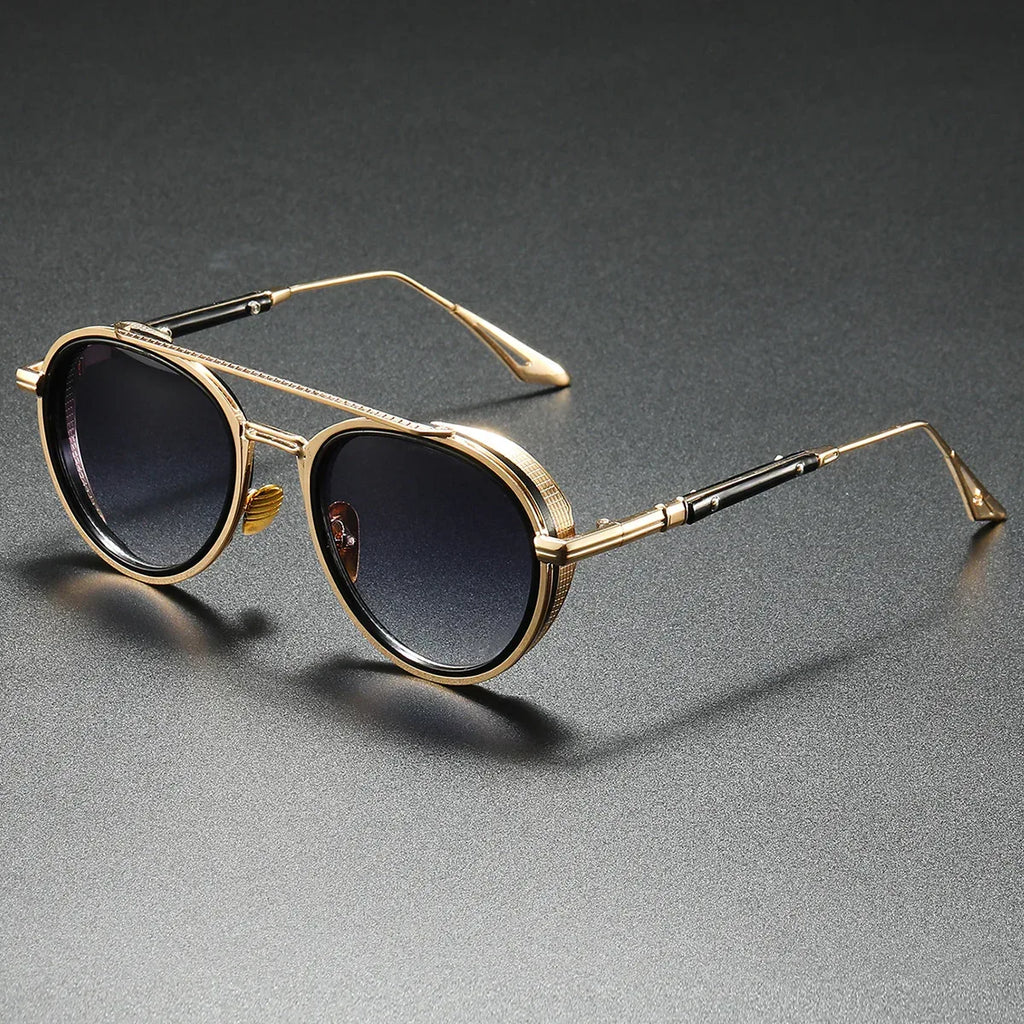 Oval Sunglasses Retro Double Beam Fashion Glasses - Viexta