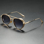 Oval Sunglasses Retro Double Beam Fashion Glasses - Viexta