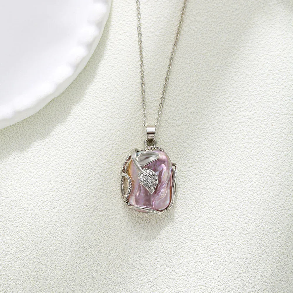 Baroque Pendant Pearl Necklace - Viexta