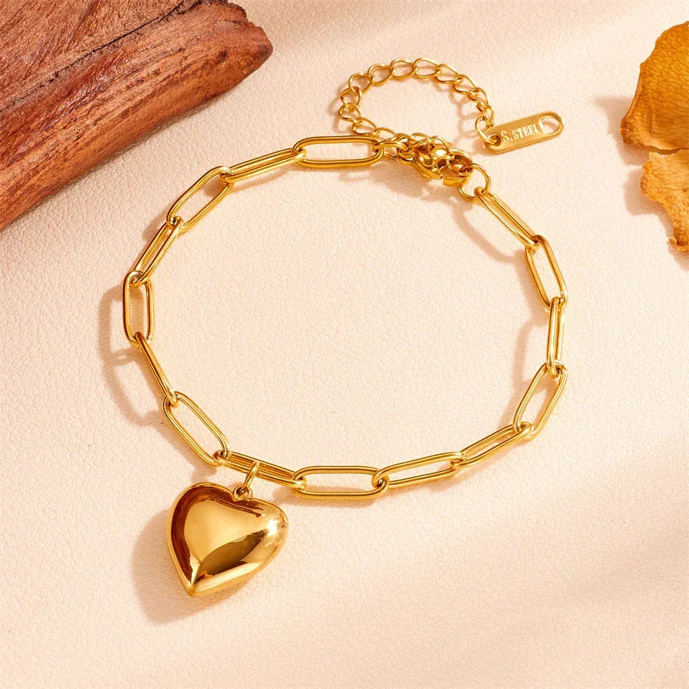 titanium-steel-heart-bracelet - Viexta