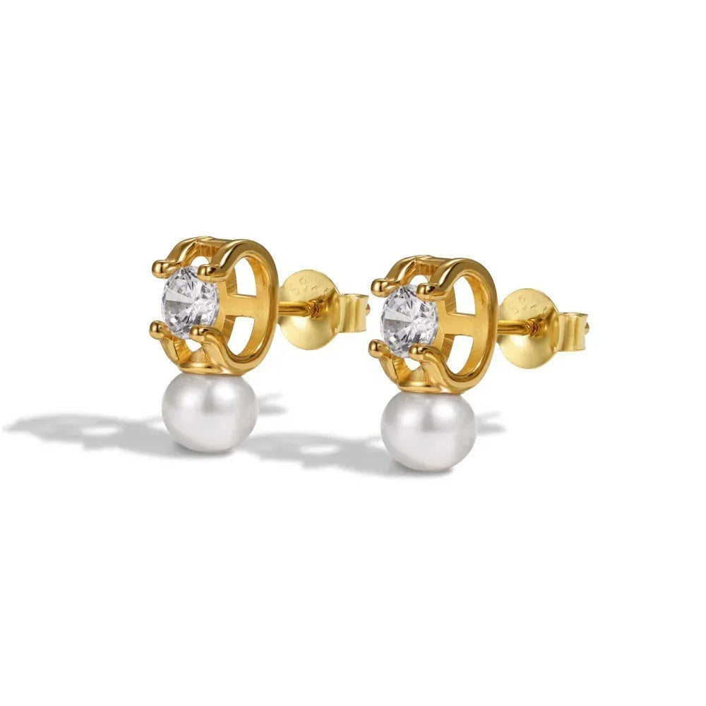 Shell Pearls Sterling Silver Ear Clip - Viexta