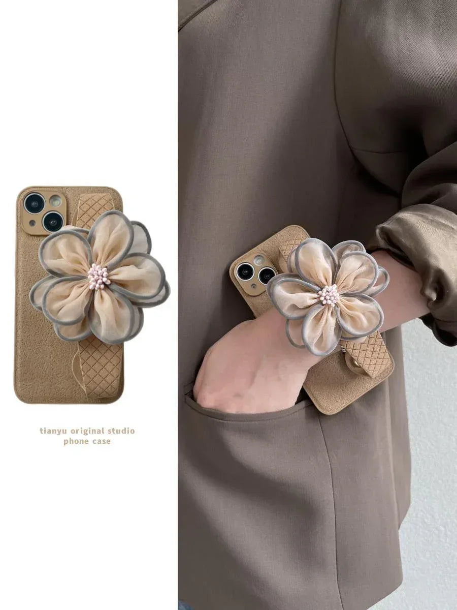 Purple Lace Floral Wristband iPhone Case - Viexta