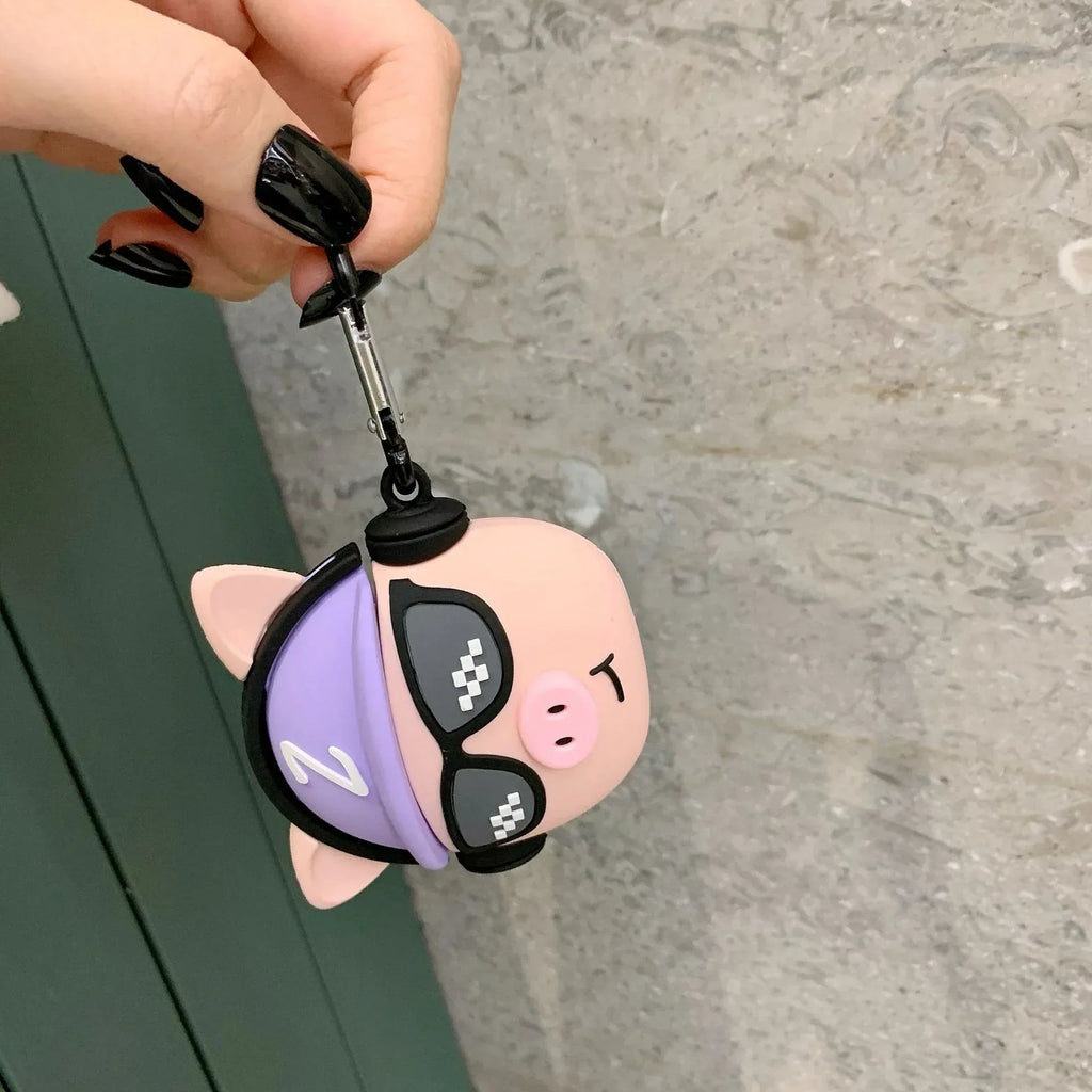 hip-hop-pig-head-airpods-pro-bluetooth-protective-cover - Viexta
