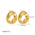 18k-gold-balloon-fold-irregular-texture-earrings - Viexta