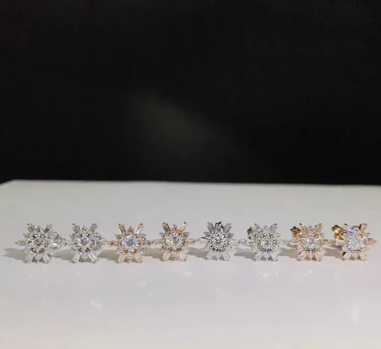 18k white gold diamond earrings - Viexta