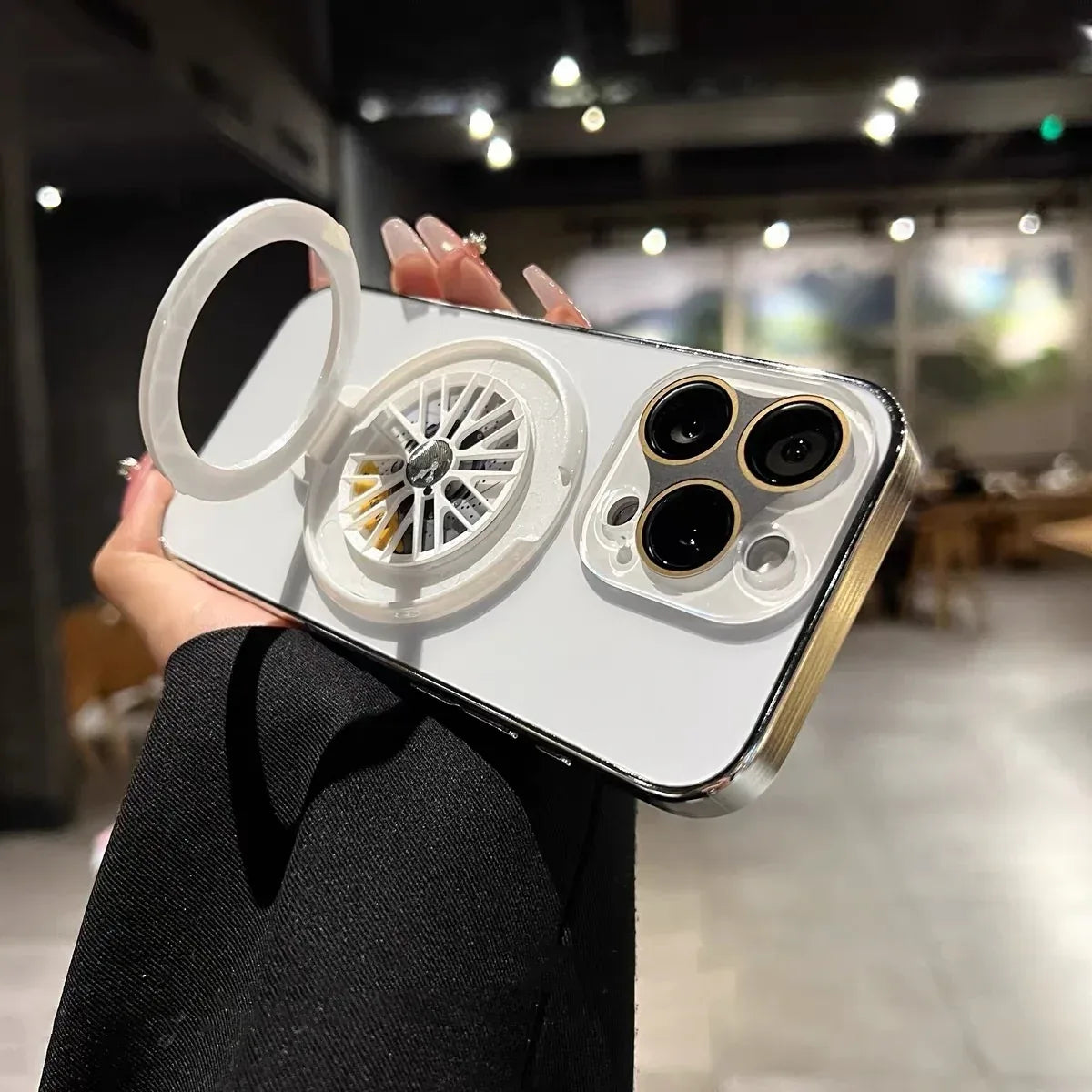 Frosted Rotating Gyro Magnetic iPhone Case - Viexta