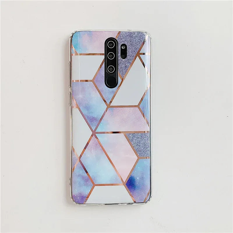 Plating Splice Marble Phone Cases for Samsung Note Series and Redmi - Viexta