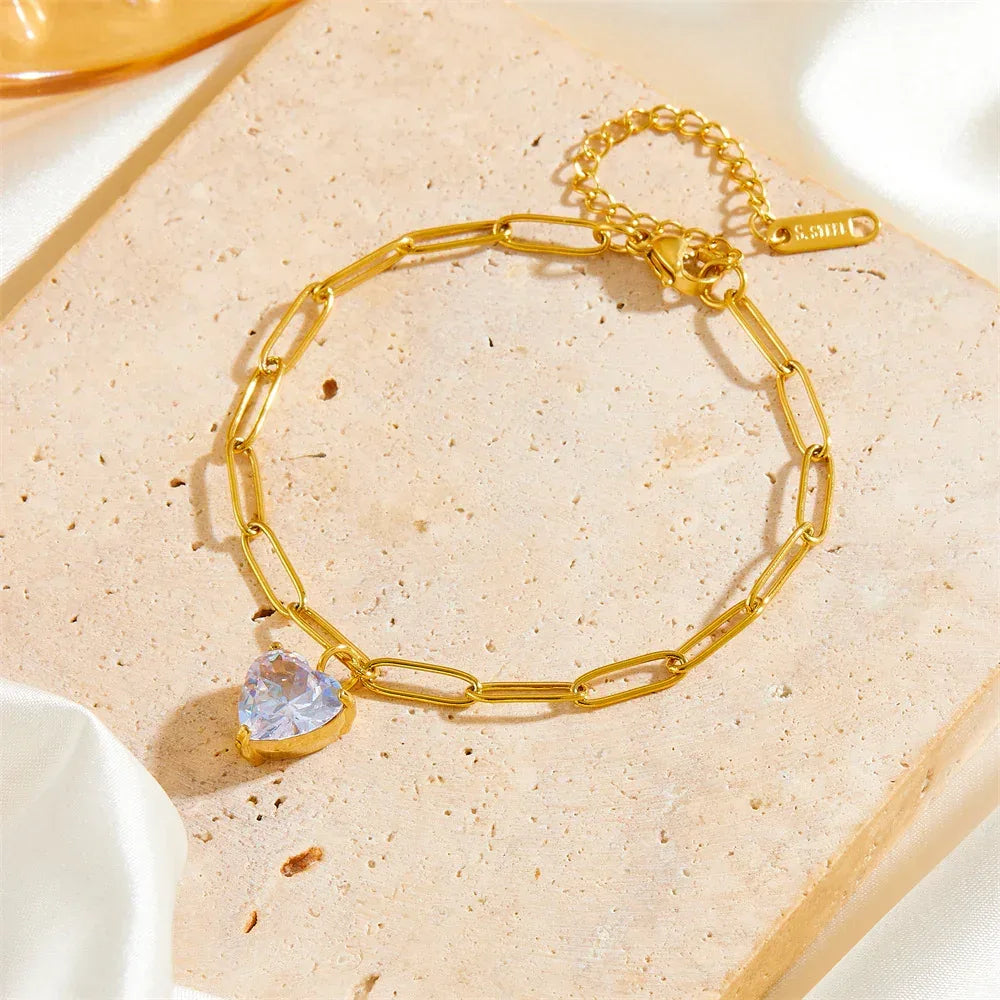 titanium-steel-heart-bracelet - Viexta