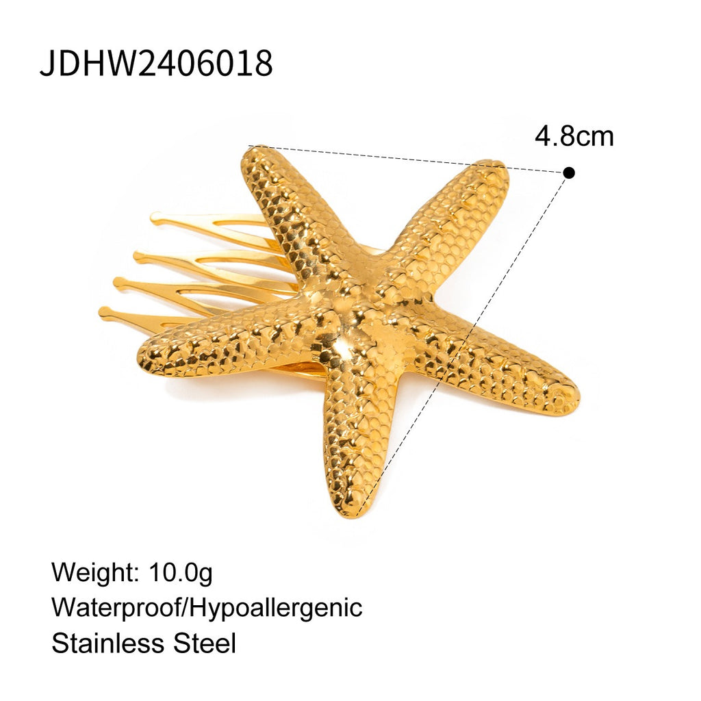 Stainless steel shell hair clip with bangs and metal hair accessories